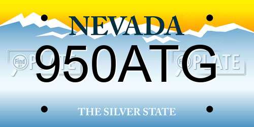 950ATG Nevada License Plate