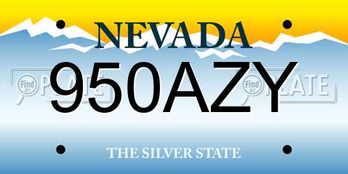 950AZY Nevada License Plate