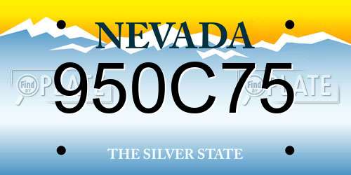 950C75 Nevada License Plate