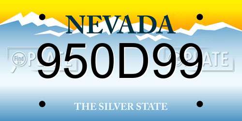 950D99 Nevada License Plate