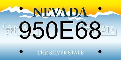 950E68 Nevada License Plate