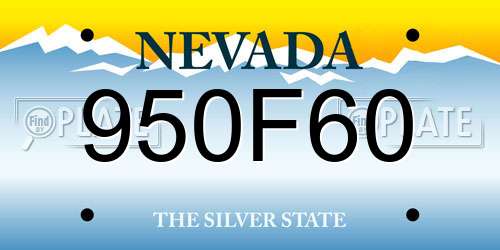950F60 Nevada License Plate