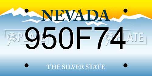 950F74 Nevada License Plate