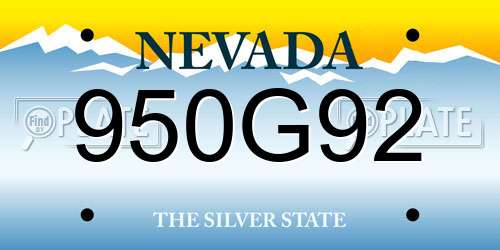 950G92 Nevada License Plate