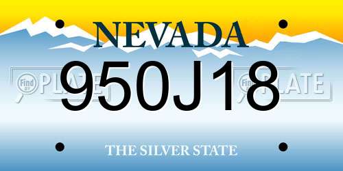950J18 Nevada License Plate