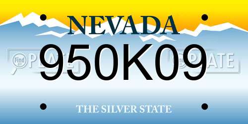 950K09 Nevada License Plate