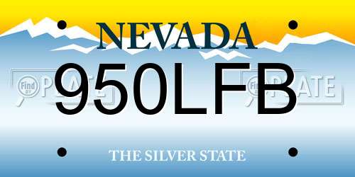 950LFB Nevada License Plate