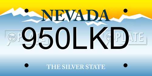 950LKD Nevada License Plate