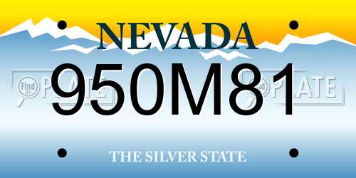 950M81 Nevada License Plate