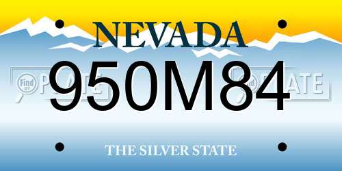 950M84 Nevada License Plate