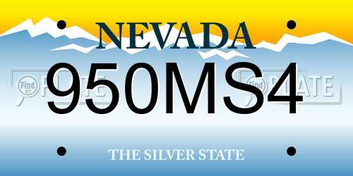 950MS4 Nevada License Plate