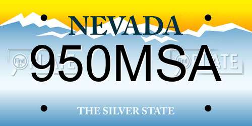 950MSA Nevada License Plate
