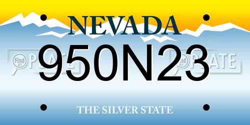 950N23 Nevada License Plate