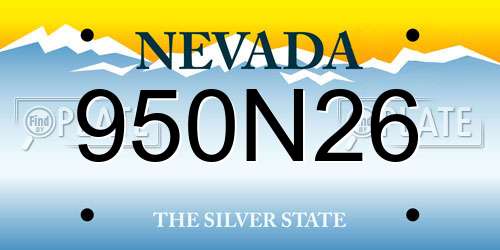 950N26 Nevada License Plate