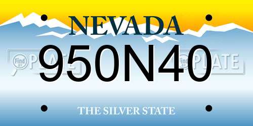 950N40 Nevada License Plate