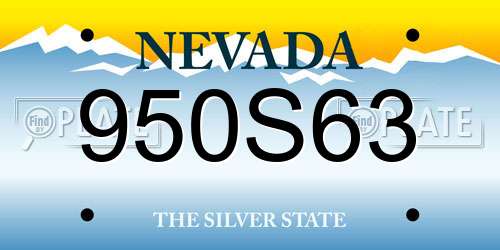 950S63 Nevada License Plate