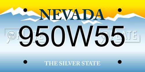 950W55 Nevada License Plate