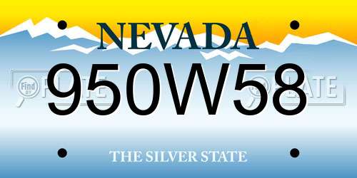 950W58 Nevada License Plate