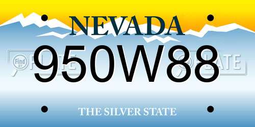 950W88 Nevada License Plate