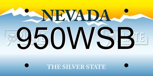 950WSB Nevada License Plate