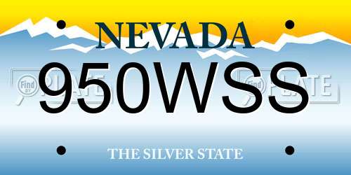 950WSS Nevada License Plate