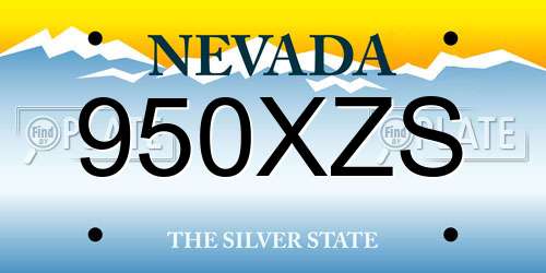 950XZS Nevada License Plate