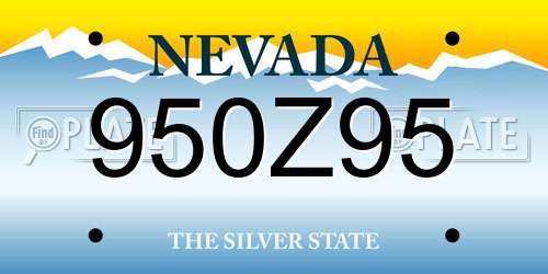 950Z95 Nevada License Plate