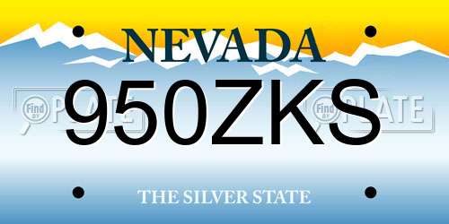 950ZKS Nevada License Plate