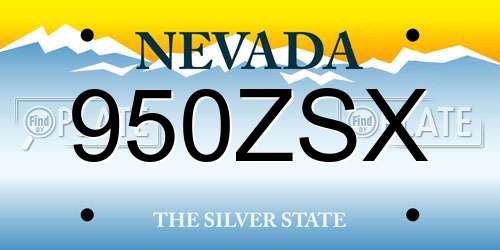 950ZSX Nevada License Plate