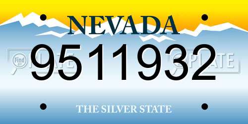 9511932 Nevada License Plate