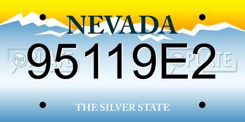 95119E2 Nevada License Plate