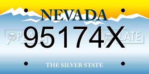 95174X Nevada License Plate