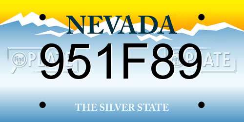 951F89 Nevada License Plate