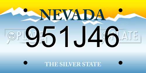 951J46 Nevada License Plate