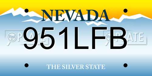 951LFB Nevada License Plate