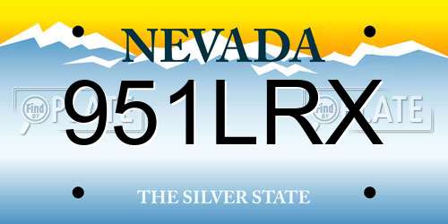 951LRX Nevada License Plate