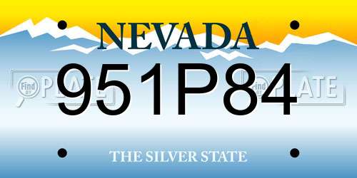 951P84 Nevada License Plate