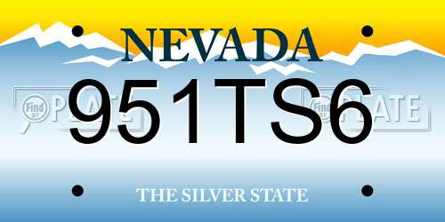 951TS6 Nevada License Plate