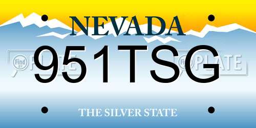 951TSG Nevada License Plate