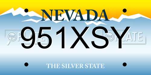 951XSY Nevada License Plate