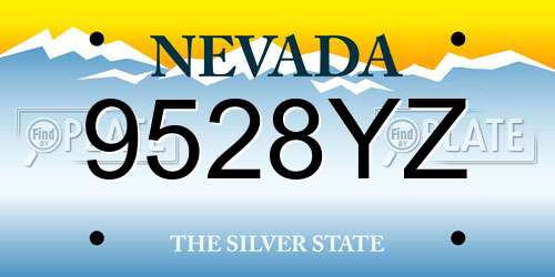 9528YZ Nevada License Plate