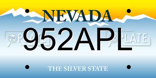 952APL Nevada License Plate