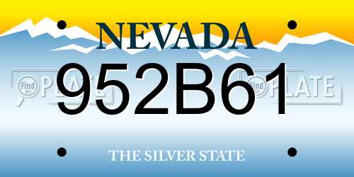 952B61 Nevada License Plate