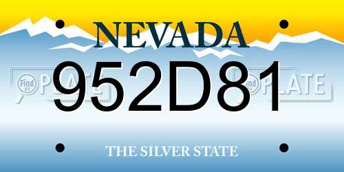 952D81 Nevada License Plate