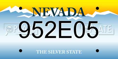 952E05 Nevada License Plate