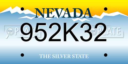 952K32 Nevada License Plate
