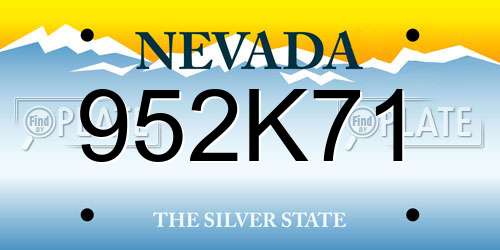 952K71 Nevada License Plate