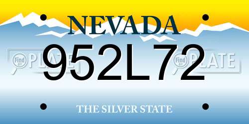 952L72 Nevada License Plate
