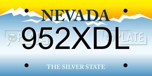 952XDL Nevada License Plate