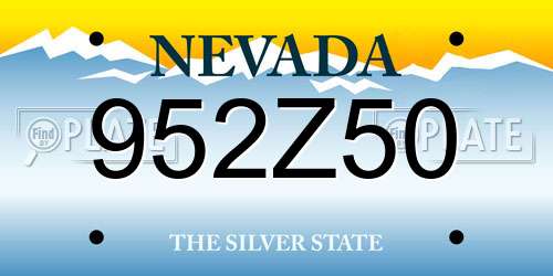 952Z50 Nevada License Plate